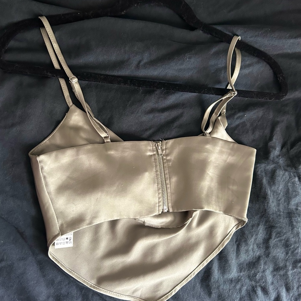 Forever 21 satin green crop top. Size small perfect condition